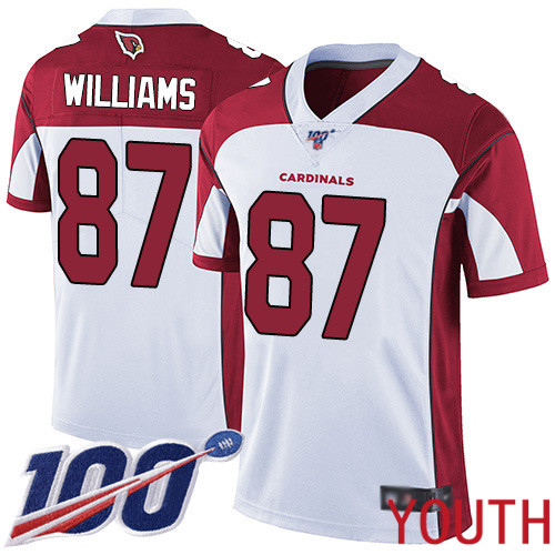 Arizona Cardinals Limited White Youth Maxx Williams Road Jersey NFL Football #87 100th Season Vapor Untouchable->youth nfl jersey->Youth Jersey